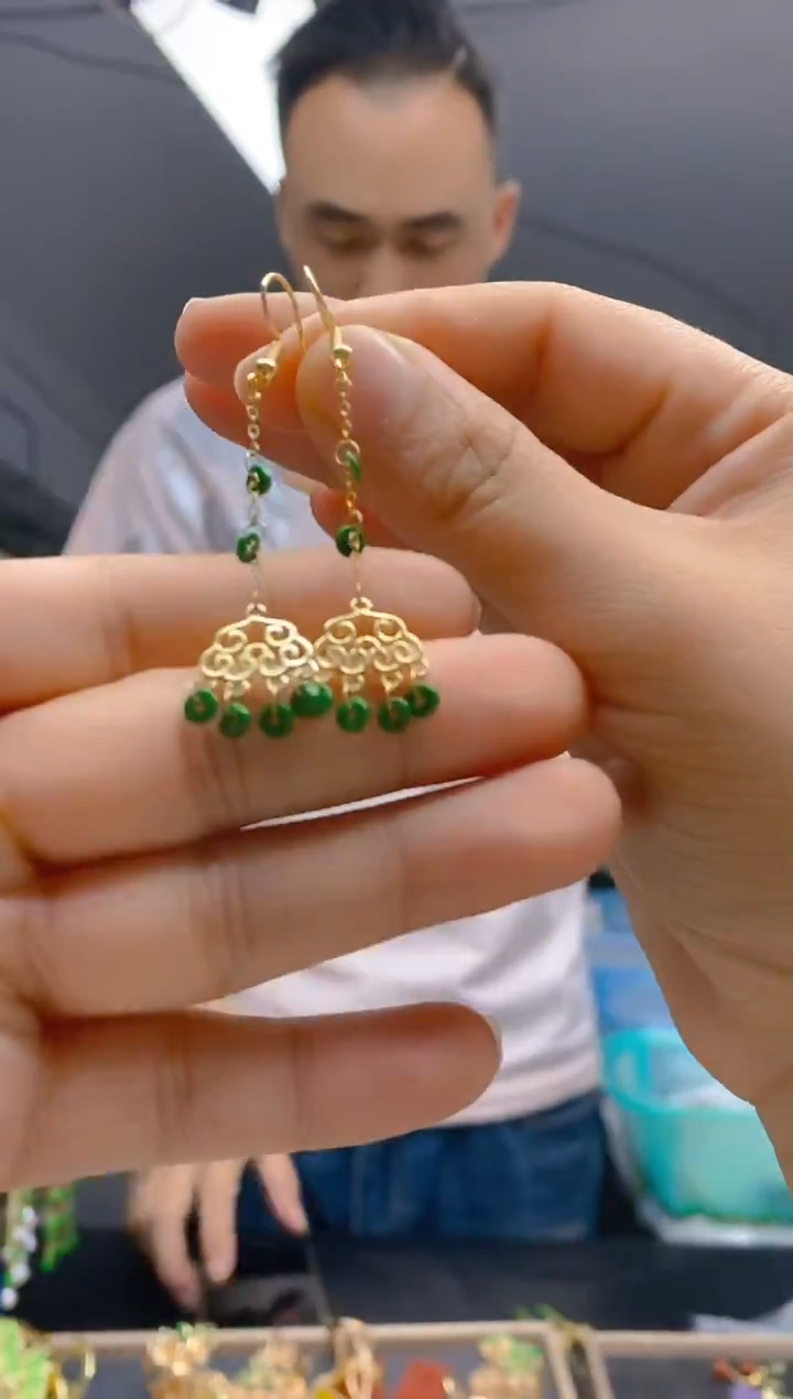 【闪购商品】翡翠耳饰合金176翡翠耳钩