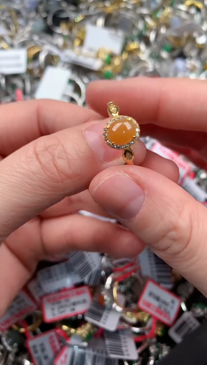 银S925镶嵌戒指翡翠777   9