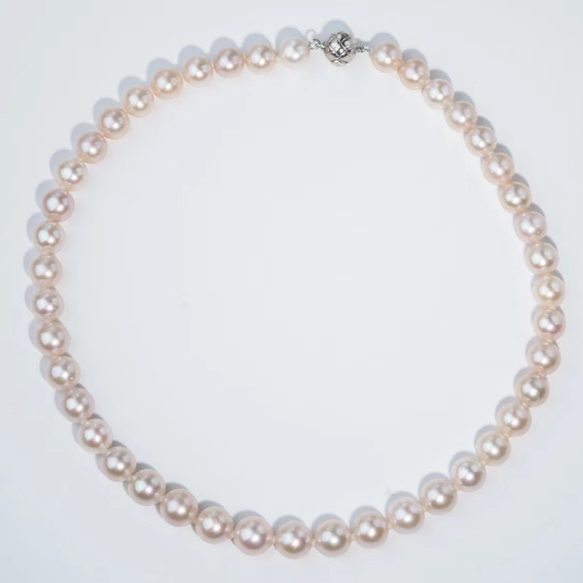 【乐乐】S925银珍珠项链带CGRL大证 曼塔玫瑰 9-11mm ZGM1224