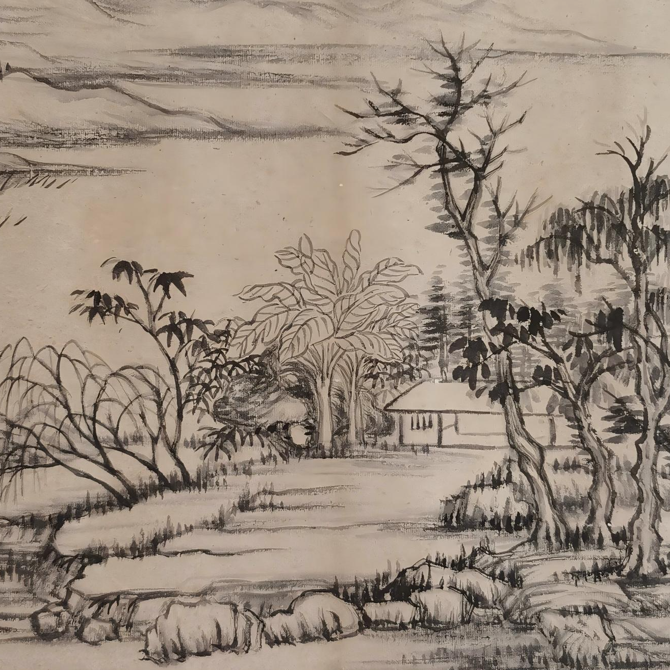 【辽拍】V240425-5-05《山水》（1平尺)  纸本镜片 ws1230