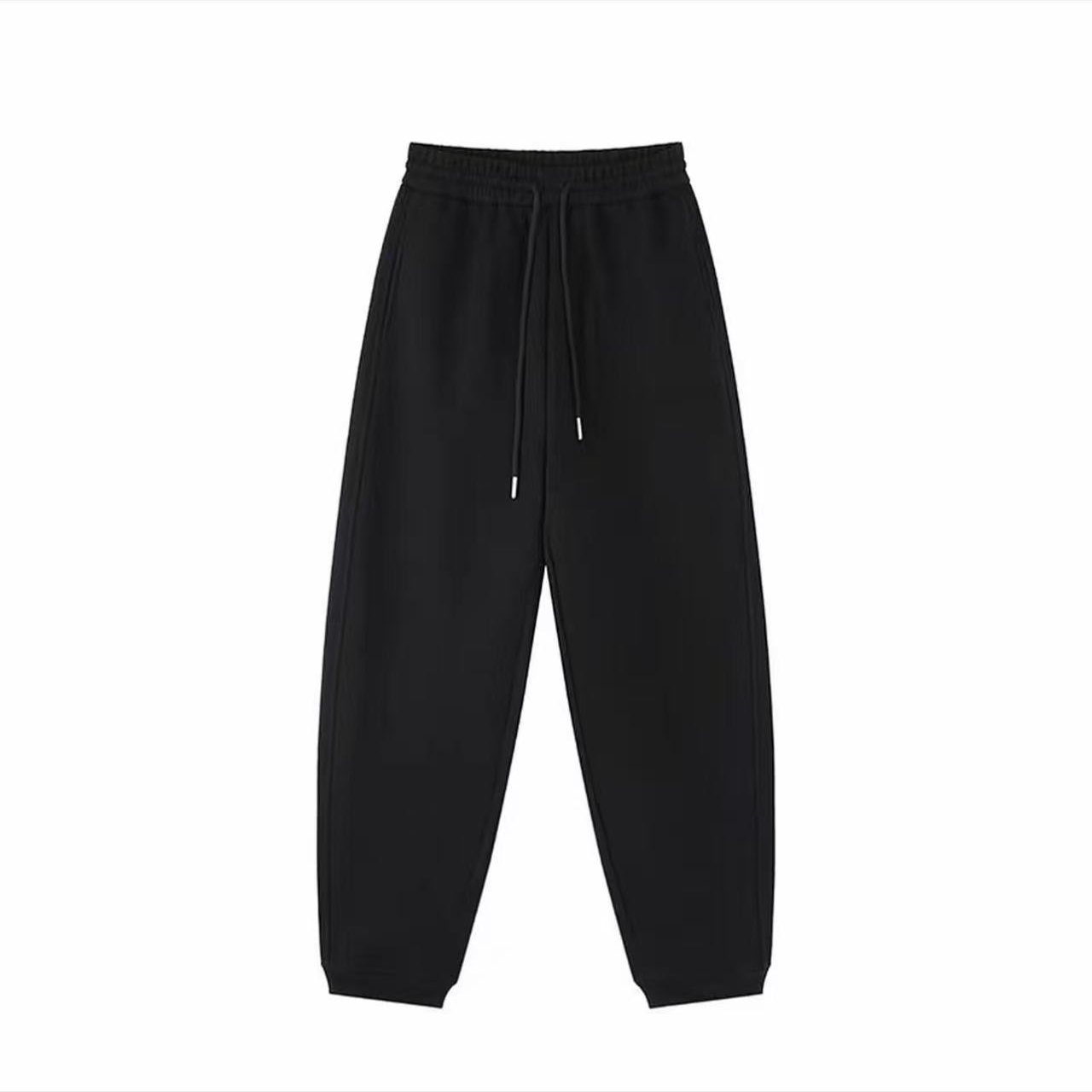 9258-（鸟刺绣）加厚羔绒防风卫裤（黑色）