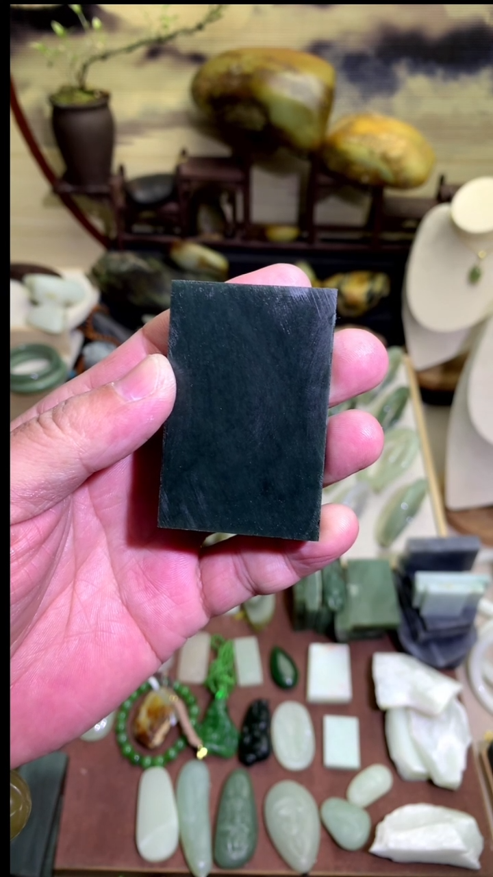 【闪购商品】和田玉颈饰未镶嵌老塔青46牌
