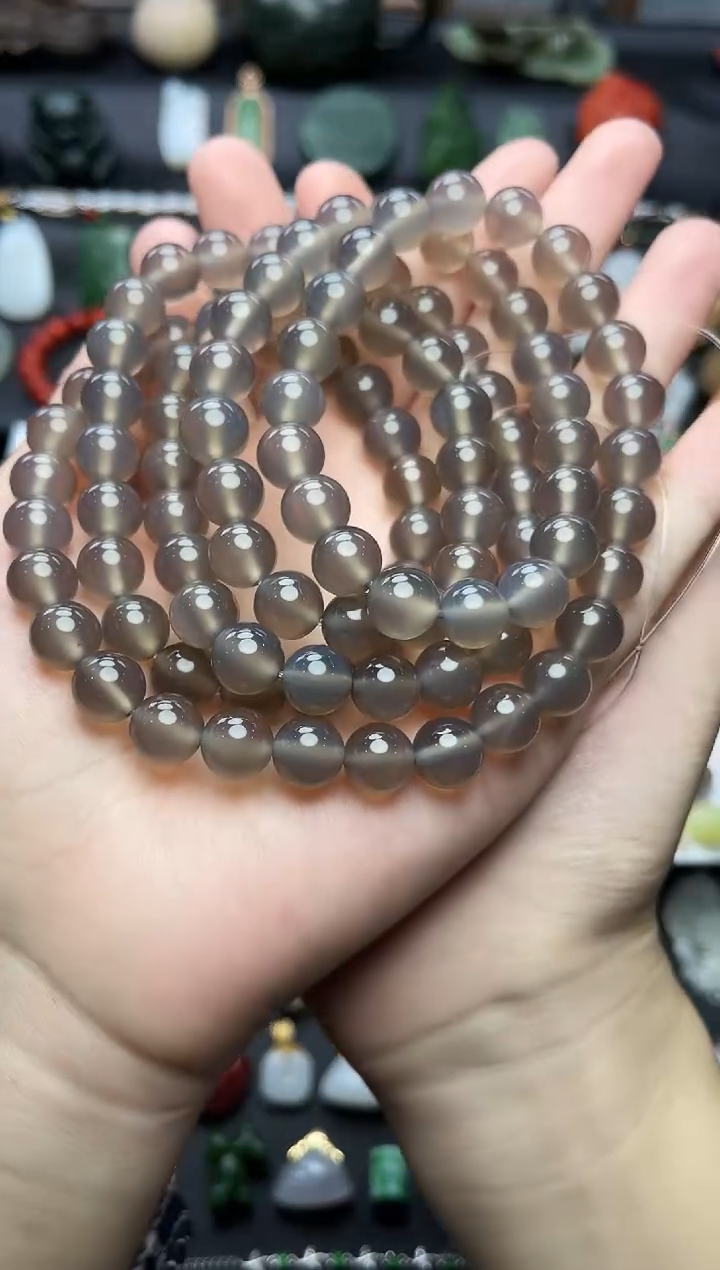 未镶嵌手串玛瑙/玉髓多圈手串06