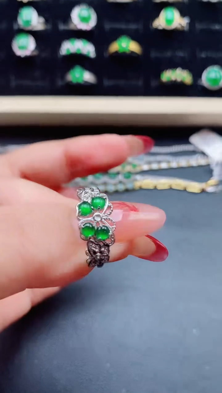 【闪购商品】翡翠戒指银S925镶嵌21321