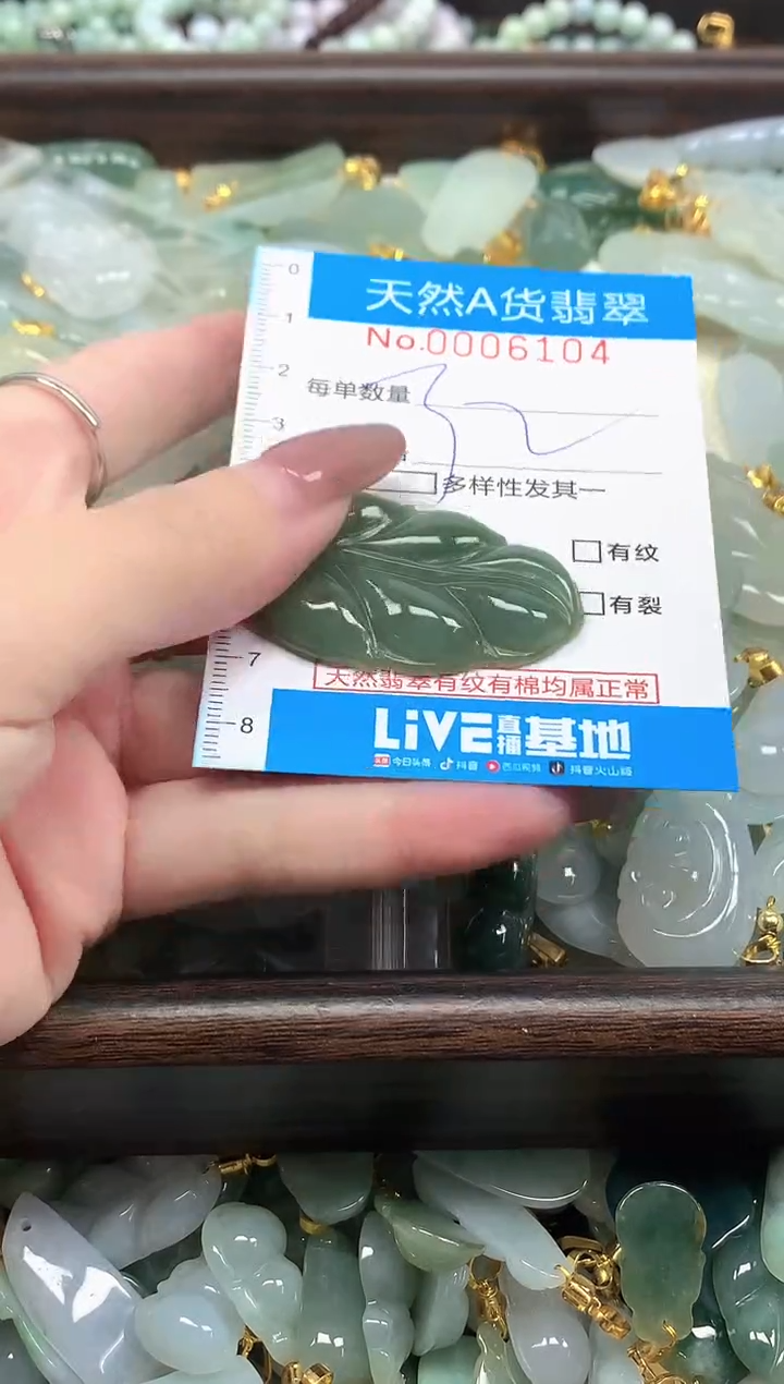 颈饰未镶嵌翡翠净货挂件-6104