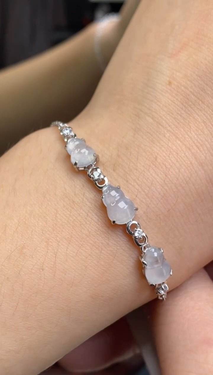 颈饰银S925镶嵌翡翠净货17042