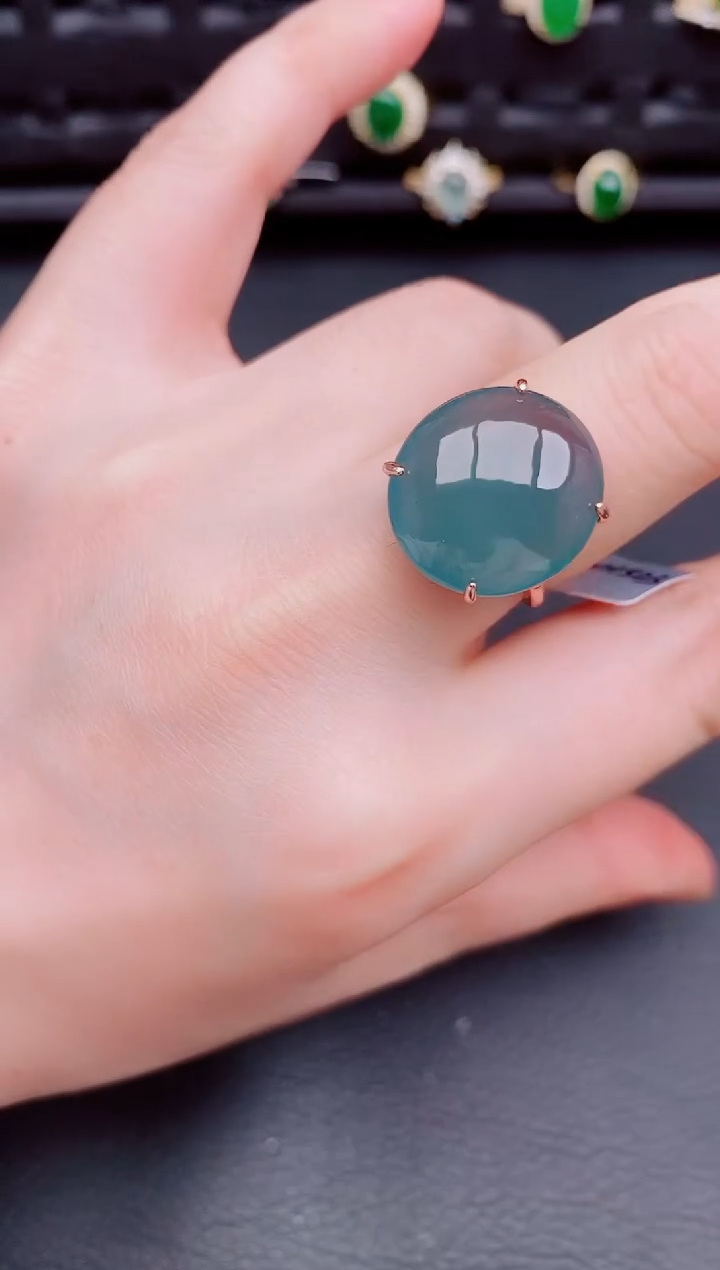 【闪购商品】翡翠戒指银S925镶嵌天然a货翡翠250