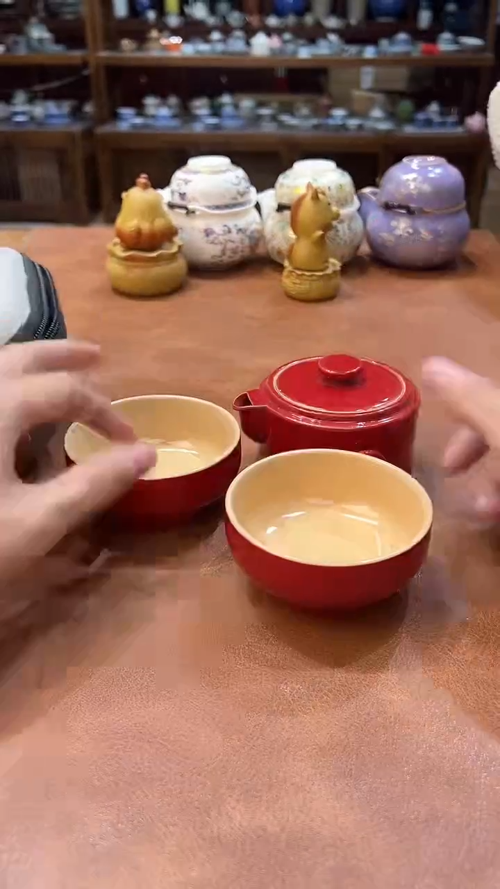 真的很便宜会开片的旅行茶具