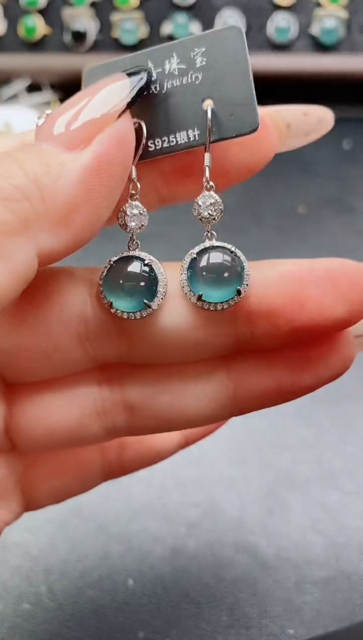 银S925镶嵌戒指翡翠1