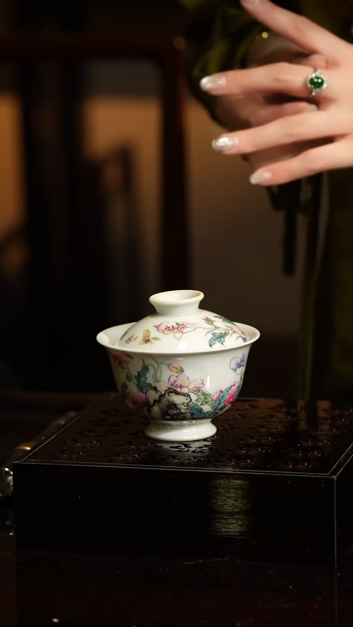 【闪购商品】Z溢珍堂虞美人二才盖碗红炉