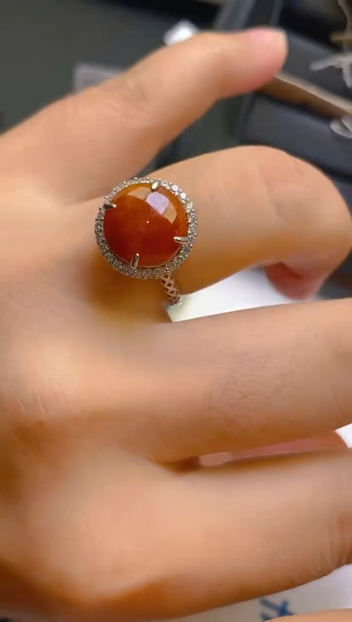 【闪购商品】翡翠耳饰银S925镶嵌天然A货翡翠1