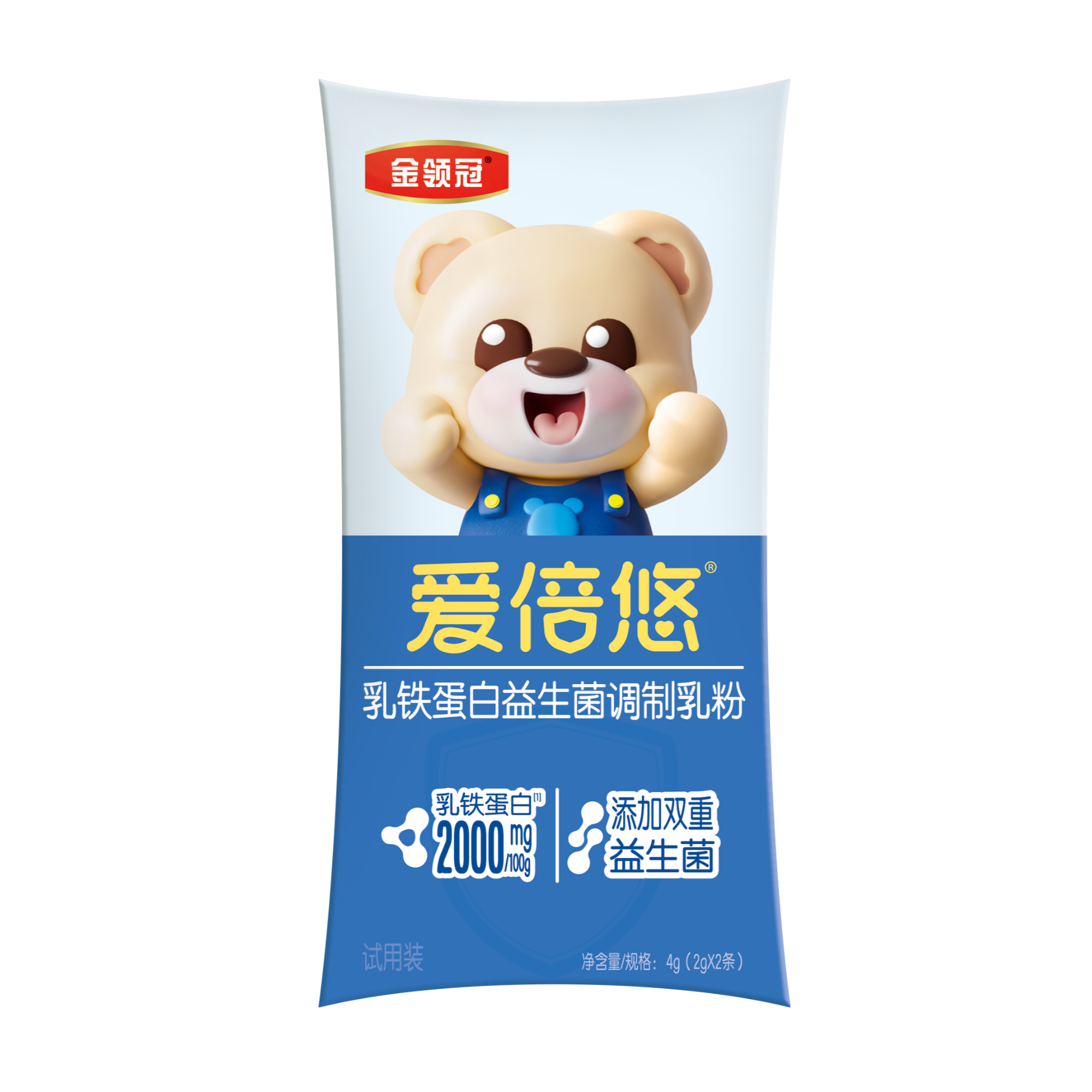 金领冠爱倍悠乳铁蛋白益生菌调制乳粉2g*2条宝宝奶粉
