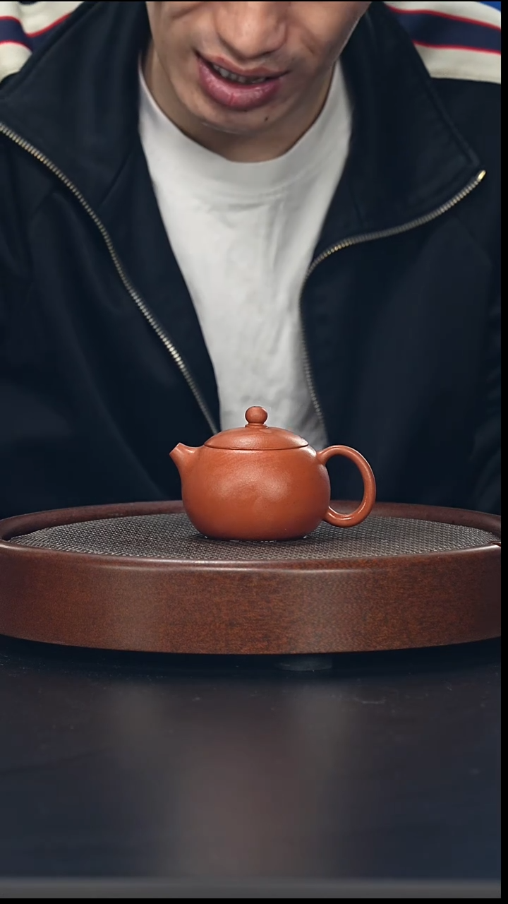 茶壶紫砂红泥小西施微微瑕A327