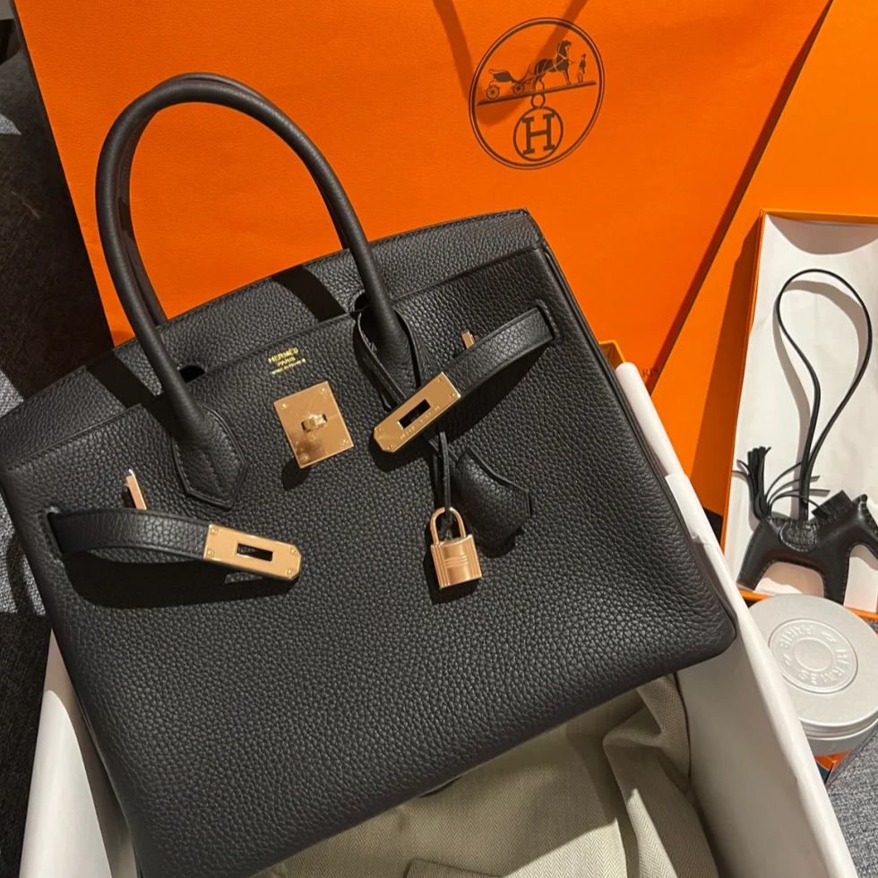 99新 Hermes/爱马仕 【小花念念】Birkin 30 黑色 Togo皮 U刻 金扣