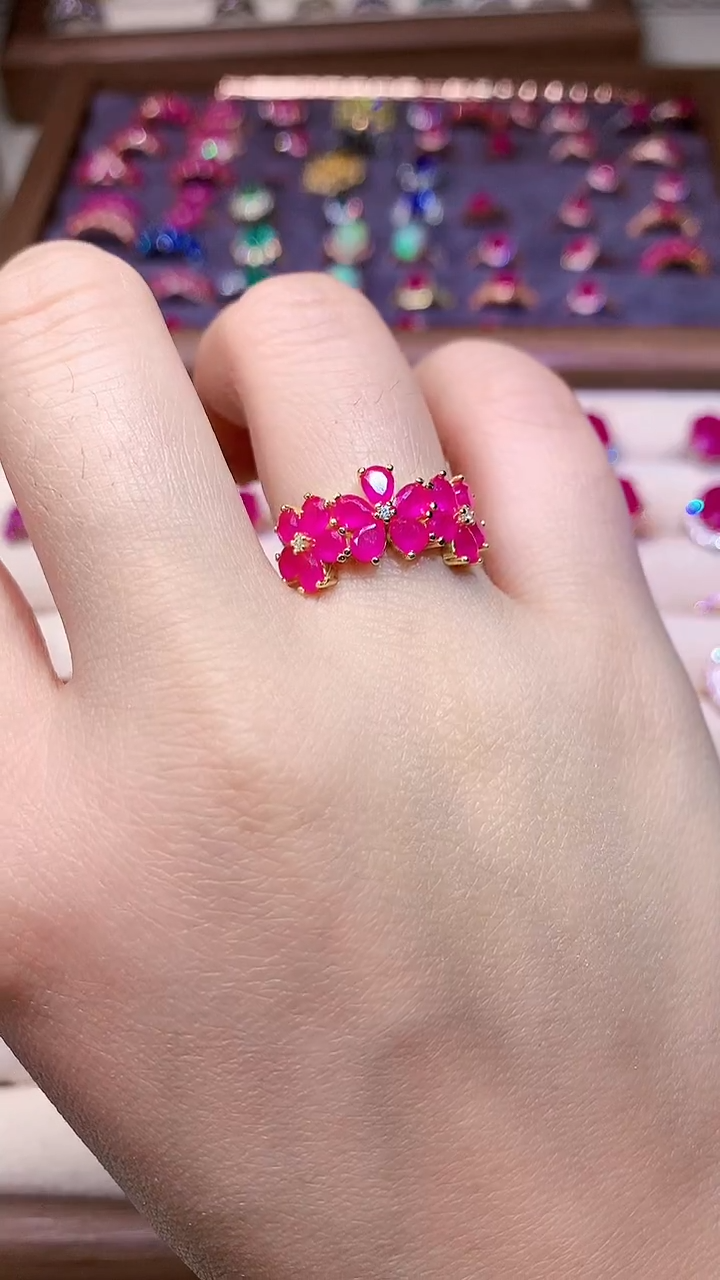 【闪购商品】红宝石戒指银S925镶嵌00000