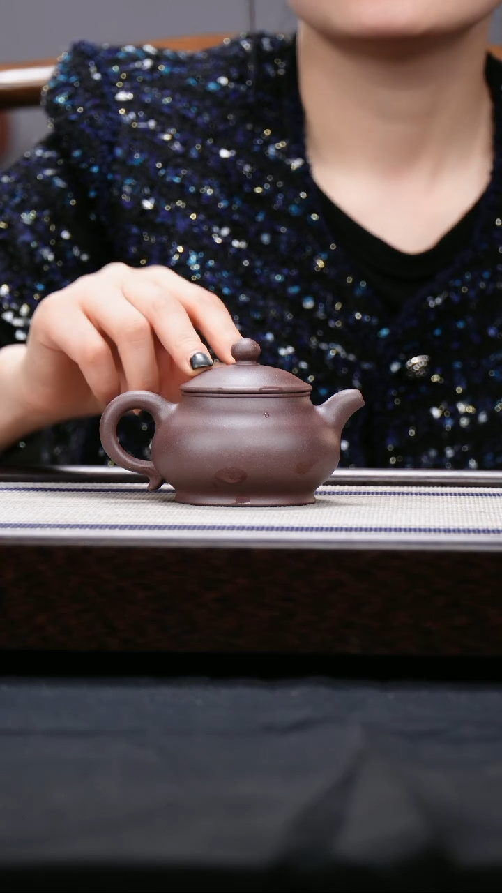 【闪购商品】紫砂茶壶4号井低槽青  矮潘壶 