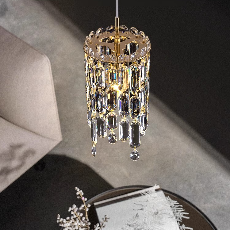 新款卧室床头小吊灯轻奢现代简约氛围高级餐厅吧台埃及进口水晶灯