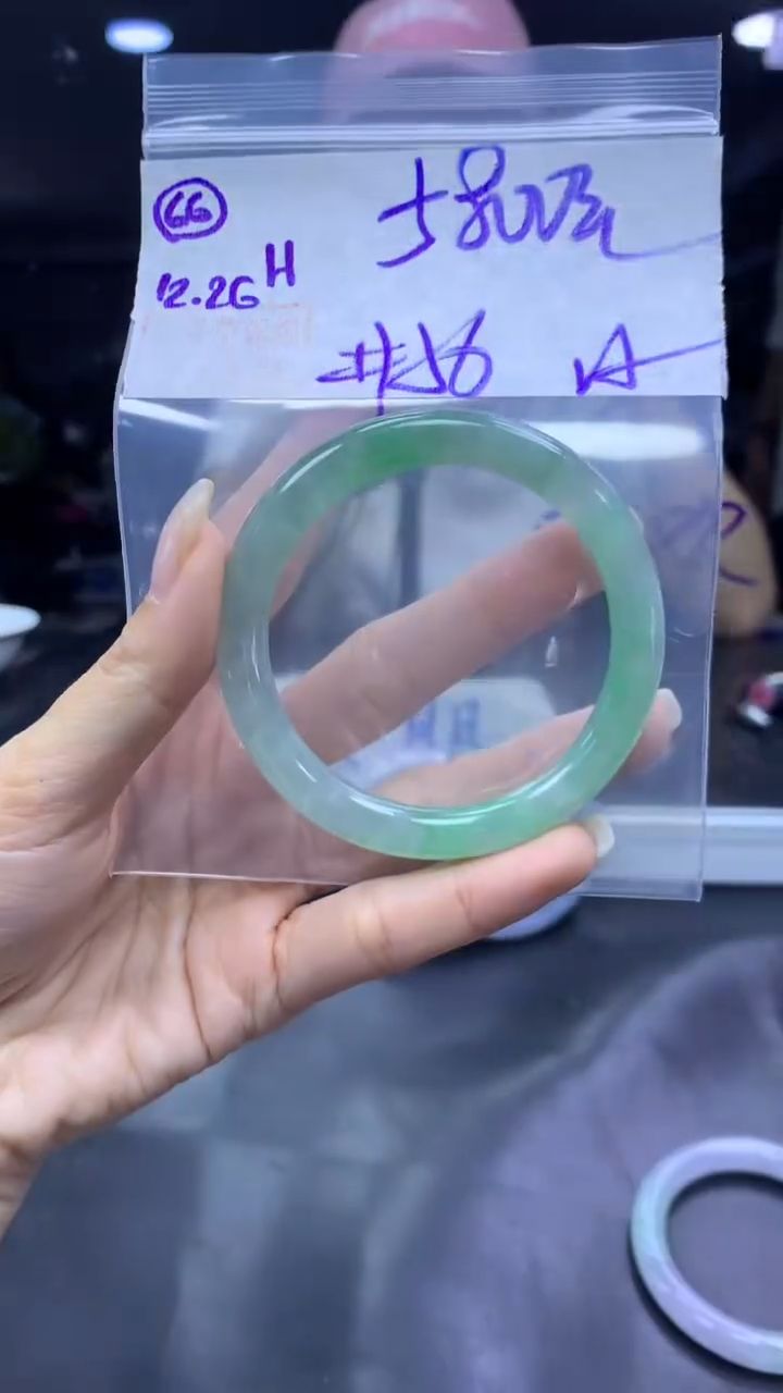 未镶嵌定制翡翠66手镯56纹+5800元+拍一发一