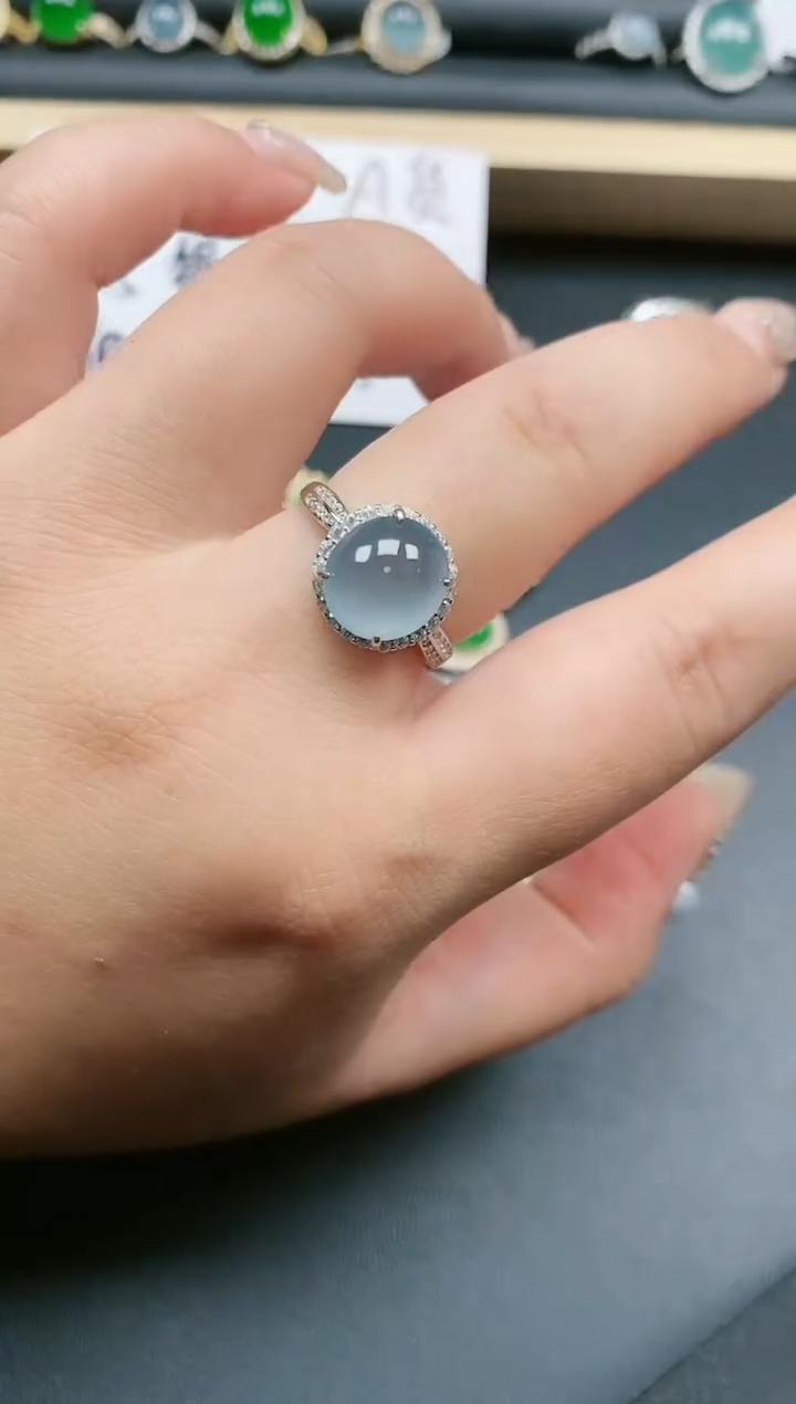 翡翠戒指银S925镶嵌11111