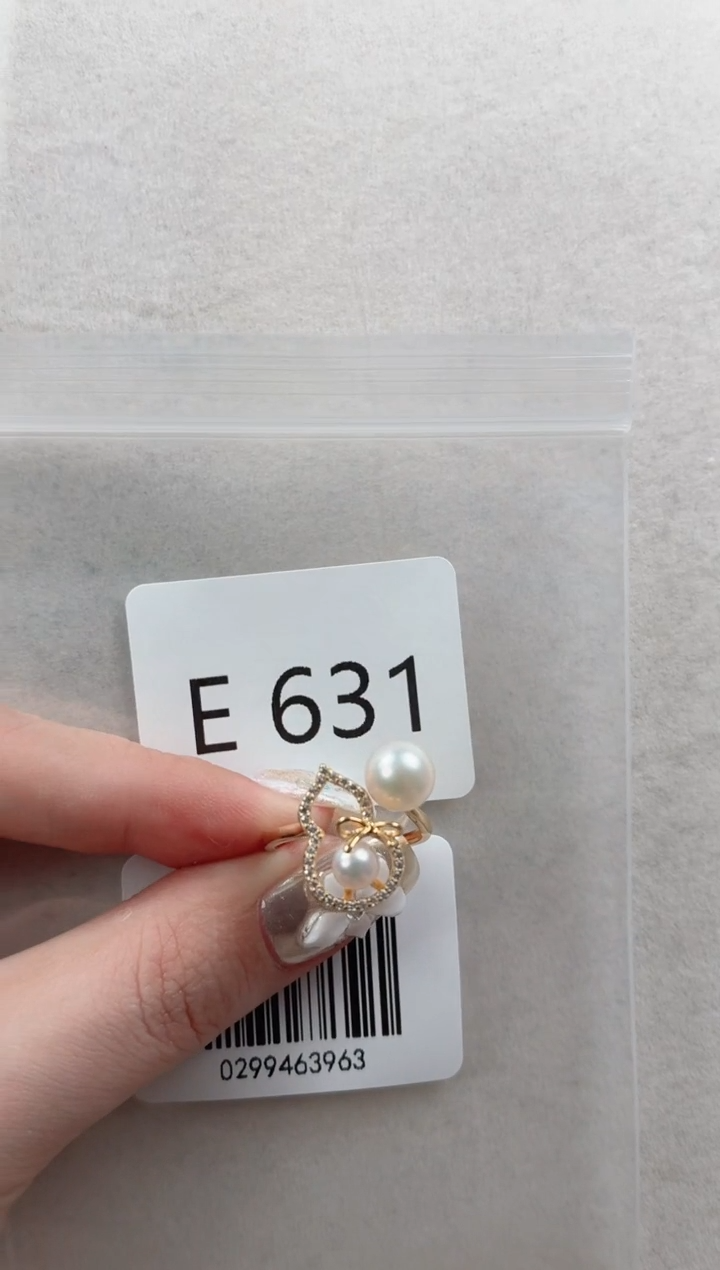 银S925镶嵌戒指海水珍珠E631