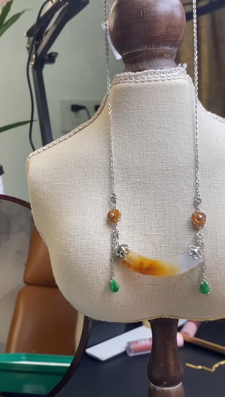 颈饰银S925镶嵌翡翠15819