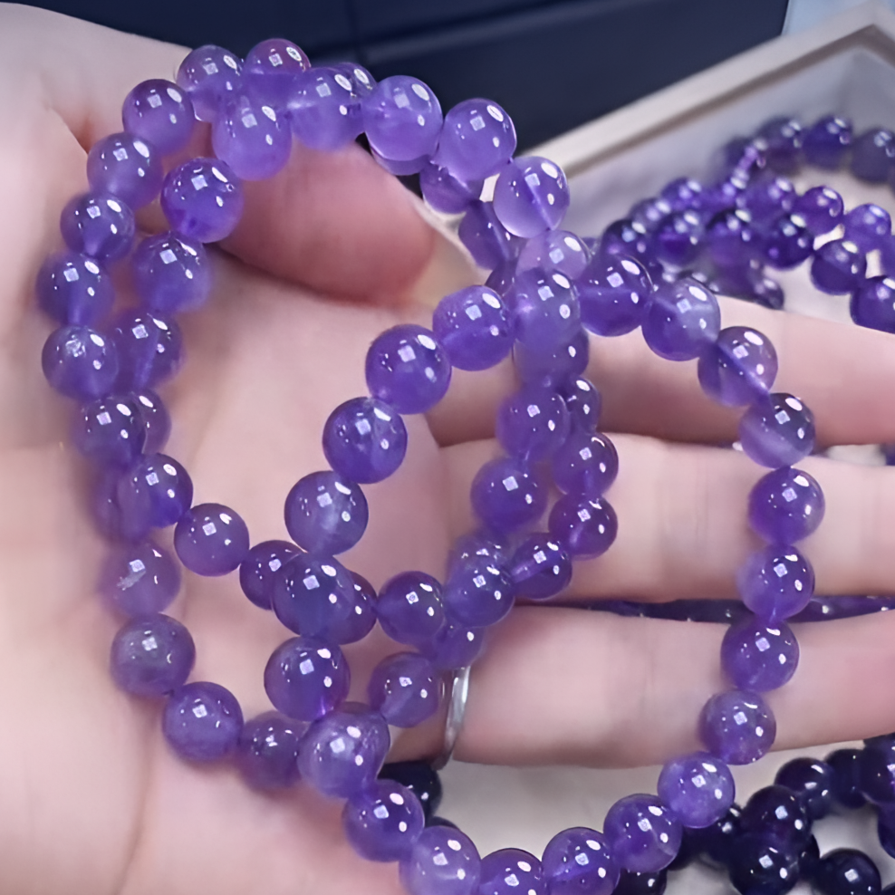 李书锦保真薰衣草紫水晶手串 A0628  8+  （一条）（多样性发货）