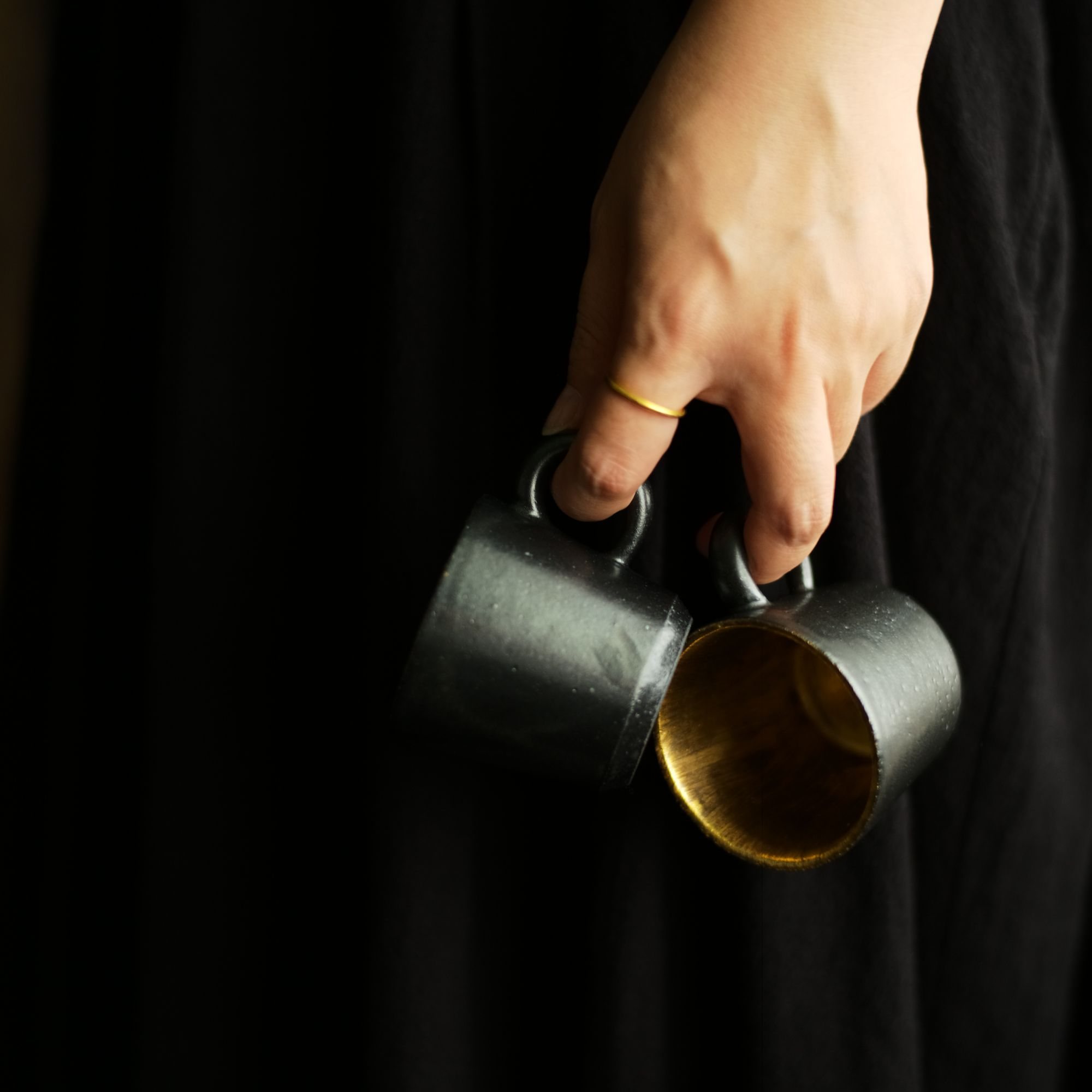 松风-咖啡杯（黑金）-茶器-茶道