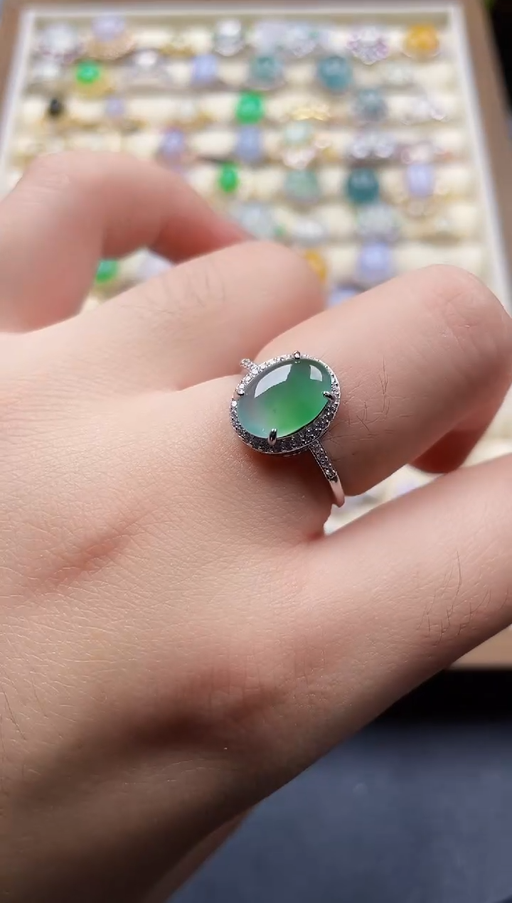 银S925镶嵌戒指翡翠45