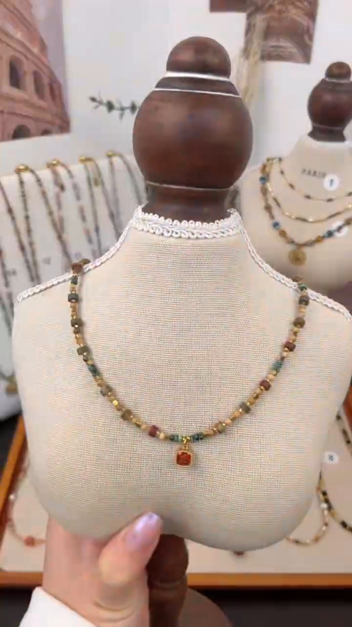 项链钛钢石英质玉1号