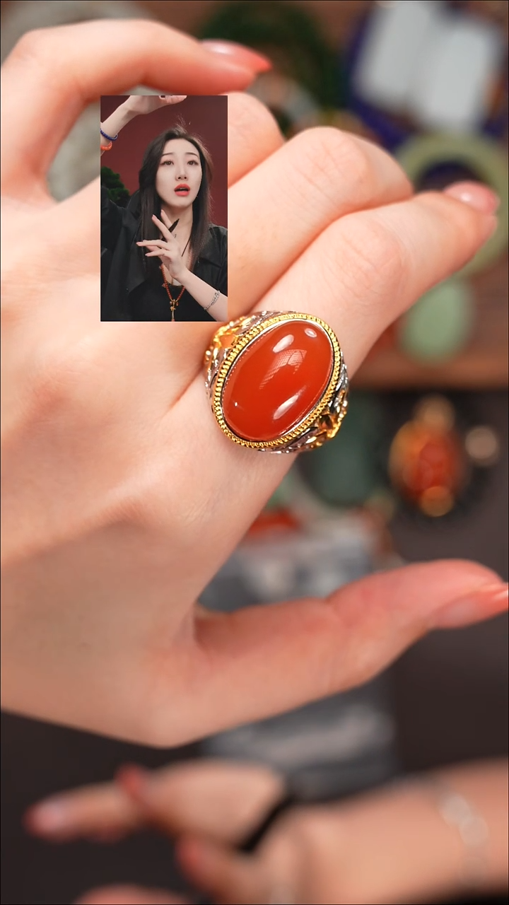 未镶嵌南红玛瑙戒指禁*狼遇见文玩品质回血