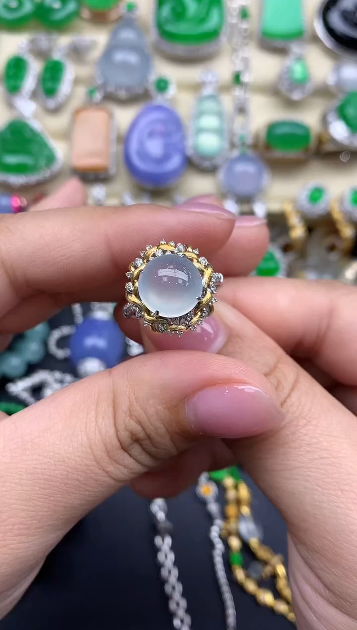 【闪购商品】翡翠戒指18K金镶嵌457-中国好珍宝