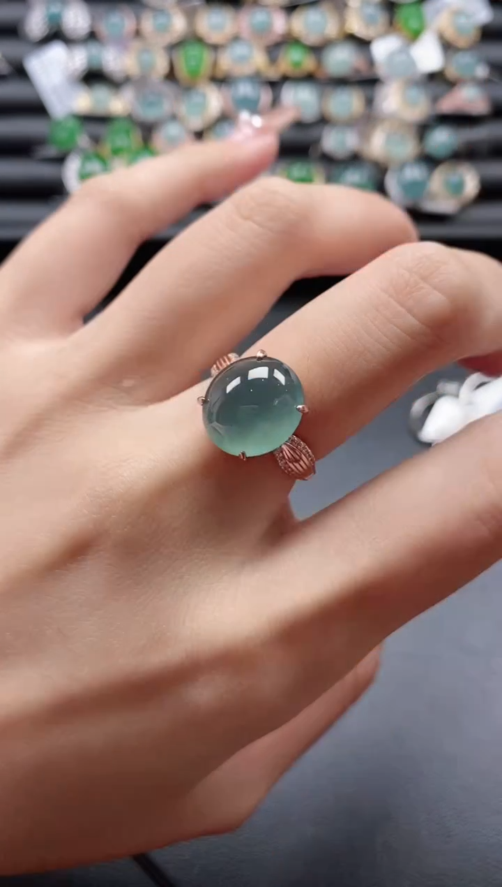 【闪购商品】翡翠戒指银S925镶嵌51151