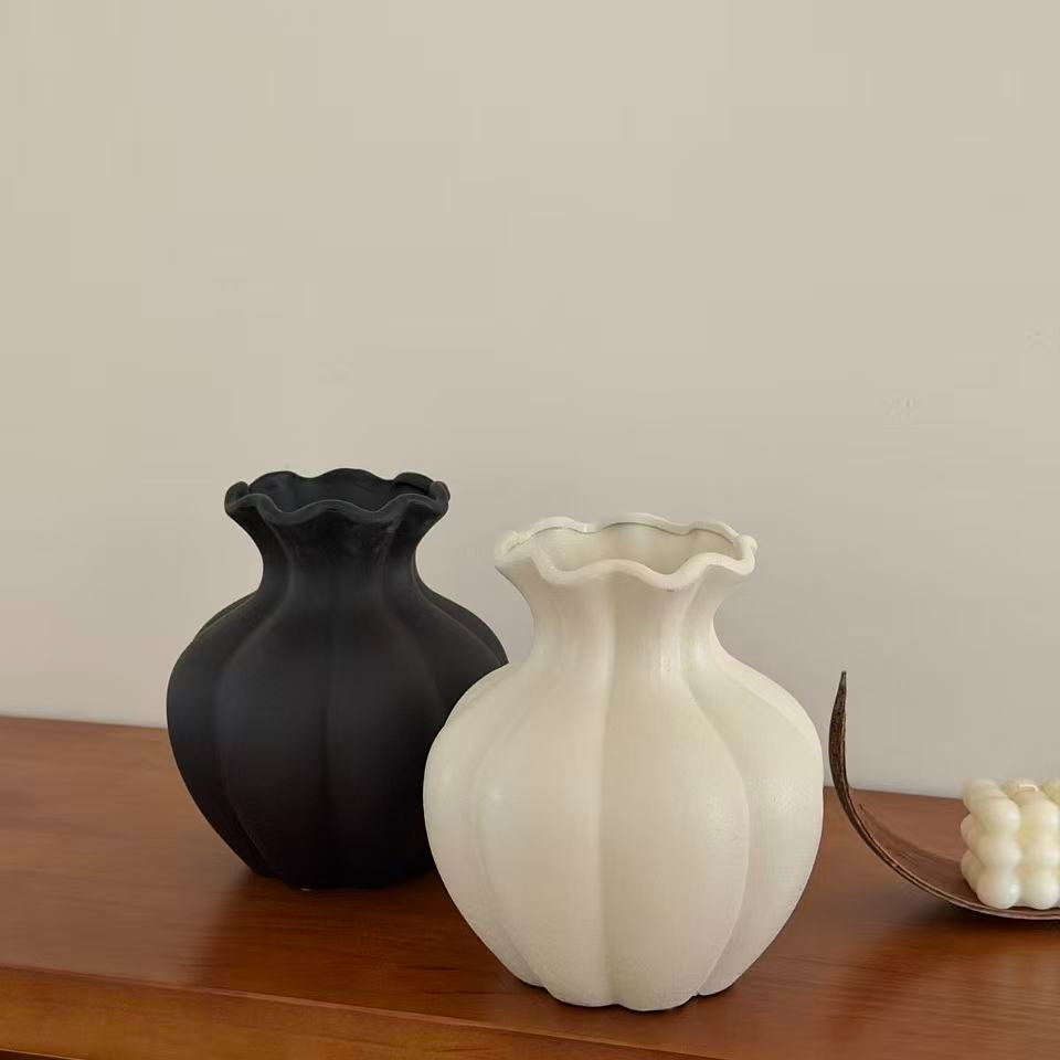 【直播间同款】黑色/白色南瓜陶瓷花瓶