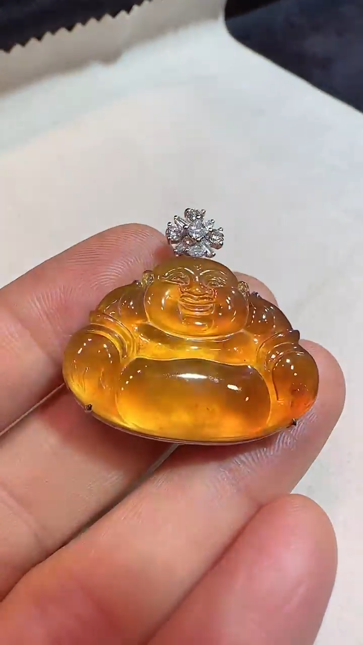 【闪购商品】翡翠颈饰18K金镶嵌佛公