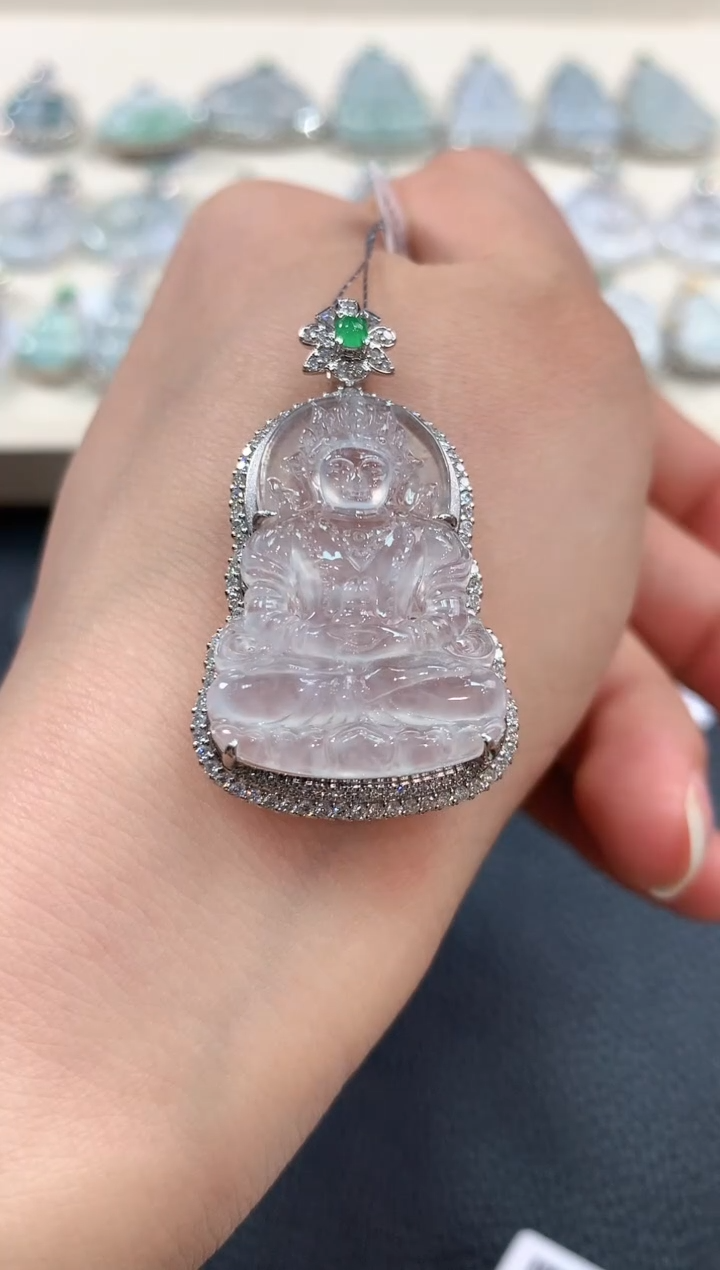 【闪购商品】翡翠吊坠(不含链)18K金镶嵌n55    
