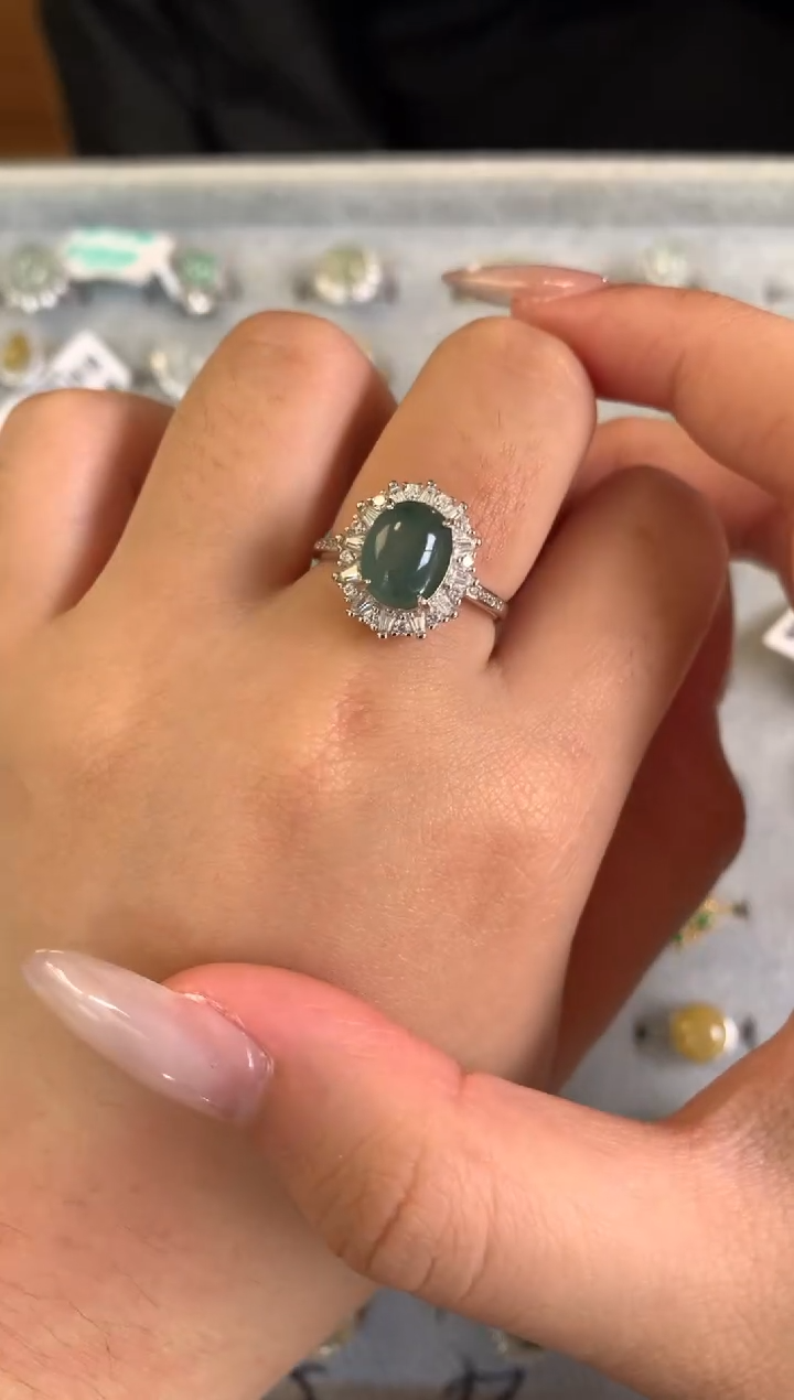 银S925镶嵌戒指翡翠19