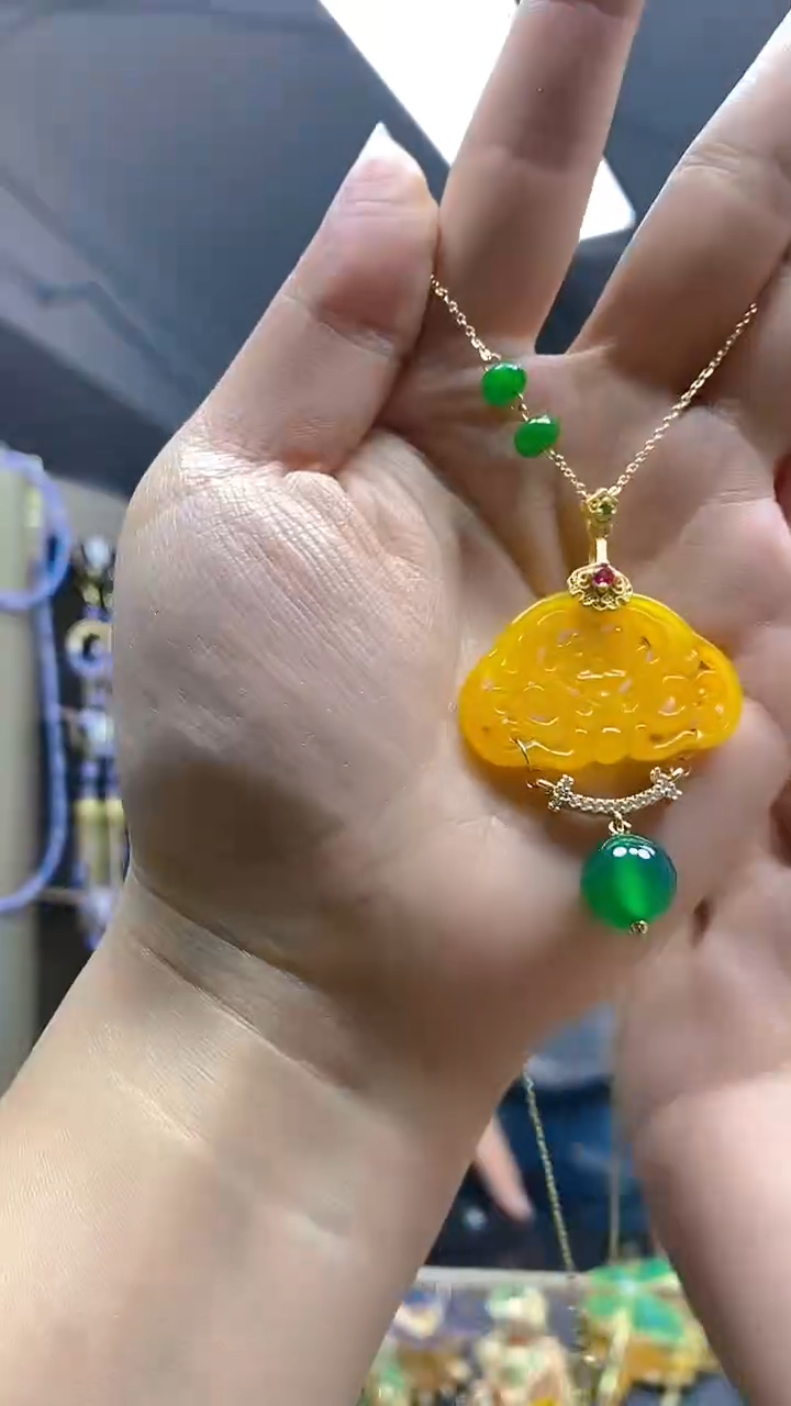 【闪购商品】翡翠耳饰合金0342翡翠锁骨链