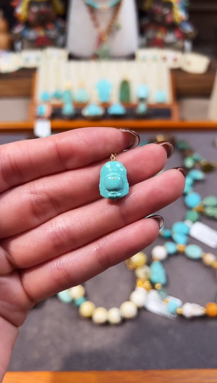 18K金镶嵌绿松石提溜宝宝佛