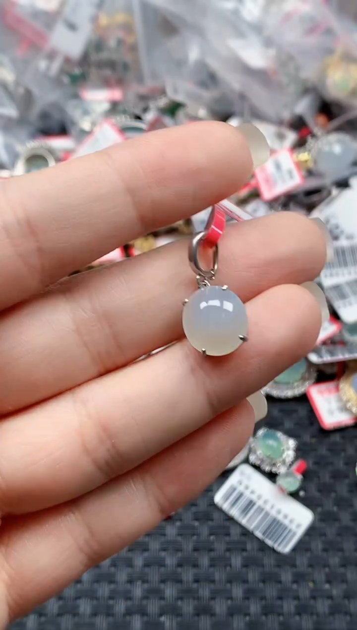 银S925镶嵌戒指翡翠天然A货缅甸翡翠