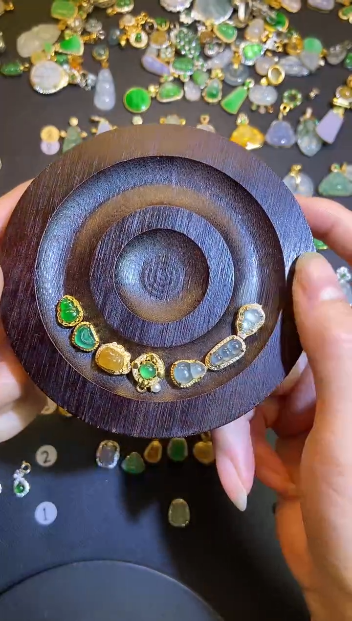 吊坠(不含链)银S925镶嵌翡翠佳**梦1