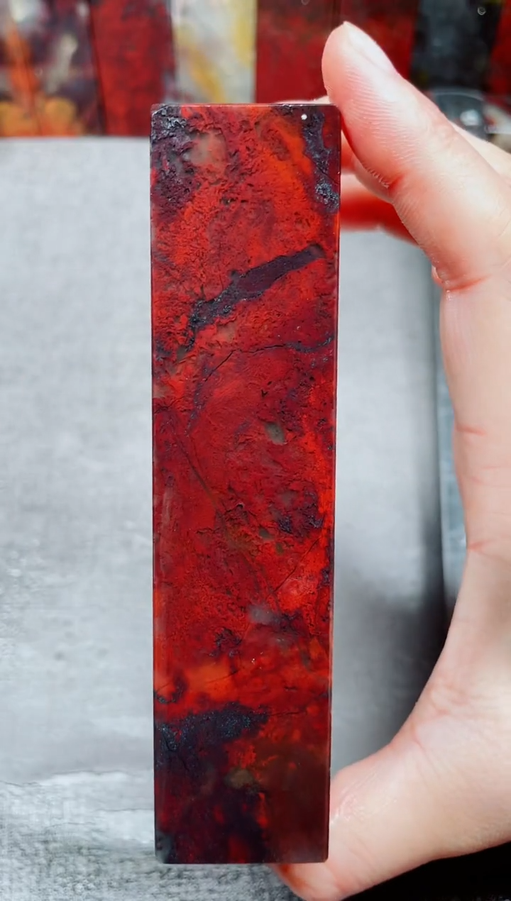 玉桂林鸡血玉素章3.0左右红20
