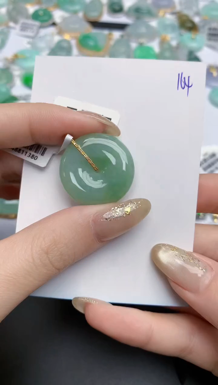 【闪购商品】翡翠颈饰18K金镶嵌天然缅甸翡翠A货