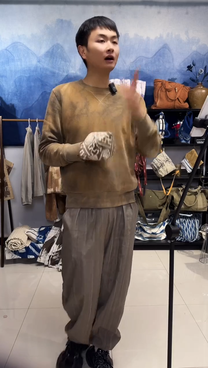 织绣手工柿染+型染茶具包