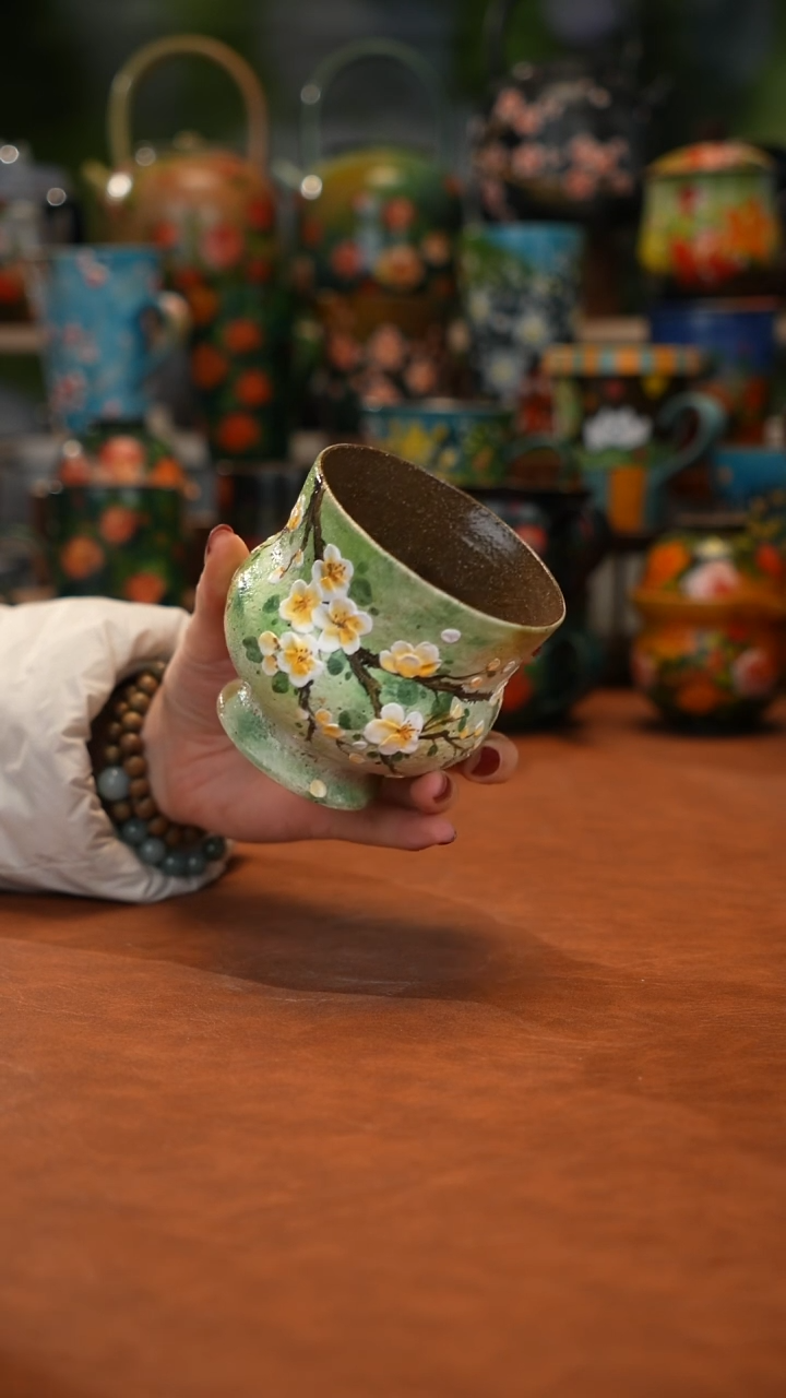 紫砂油画手绘釉下彩