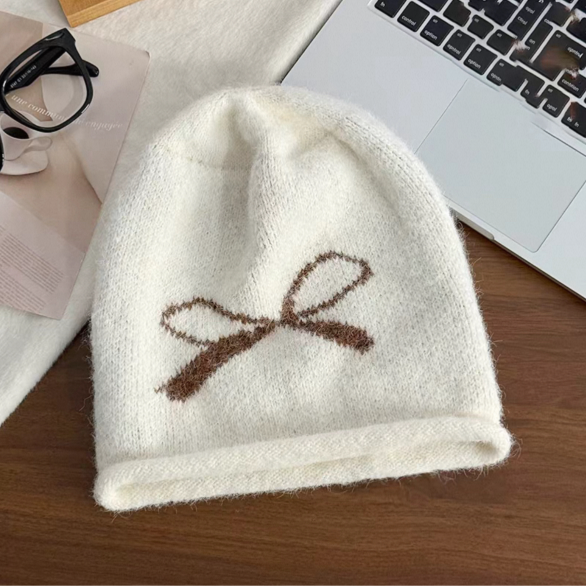 韩版秋冬卷边针织堆堆帽女保暖护耳显脸大小头围百搭毛线冷帽潮