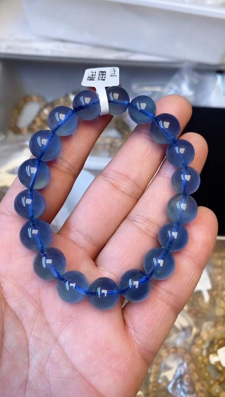 【闪购商品】水晶手链未镶嵌b32 海蓝宝11mm