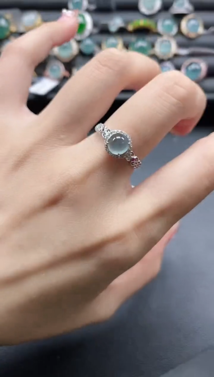 【闪购商品】翡翠戒指银S925镶嵌1111-