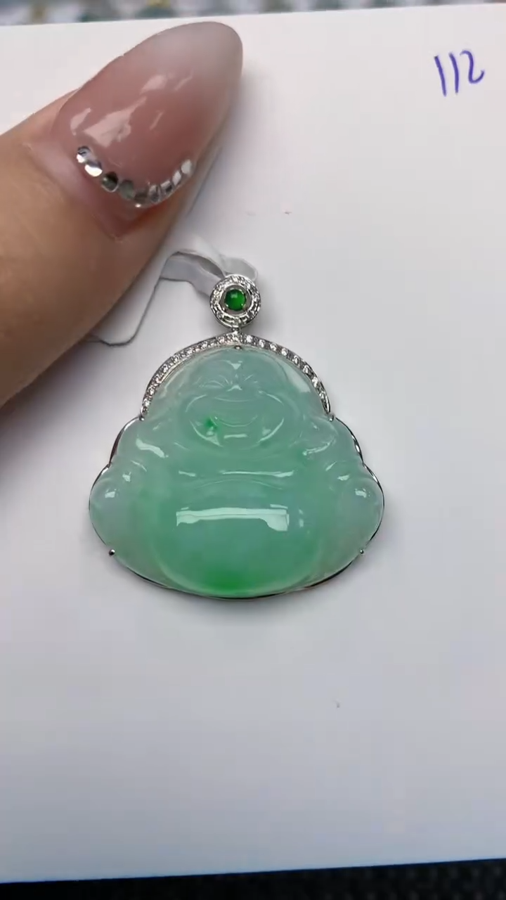 【闪购商品】翡翠颈饰18K金镶嵌天然翡翠A货