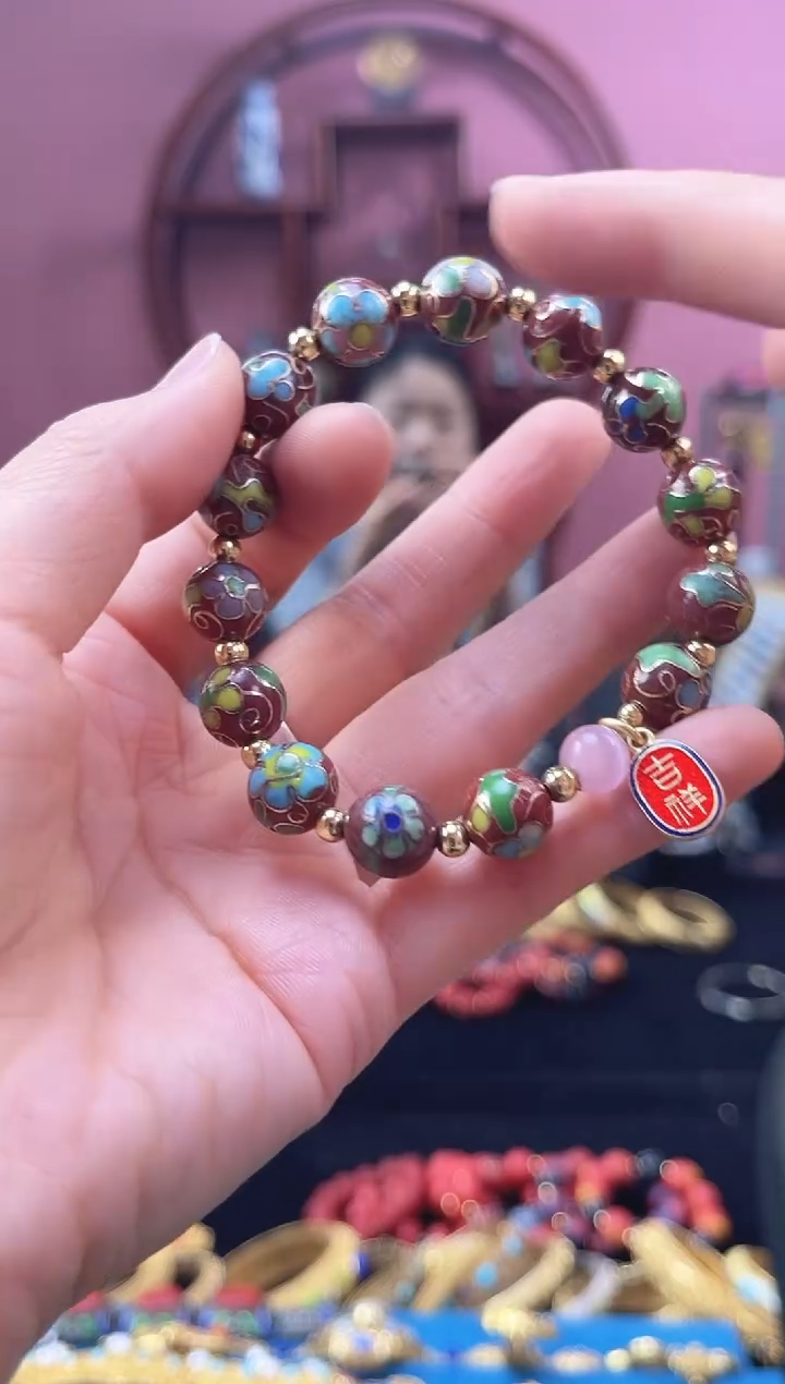 非遗 景泰蓝 手串 工美 红色 1.0