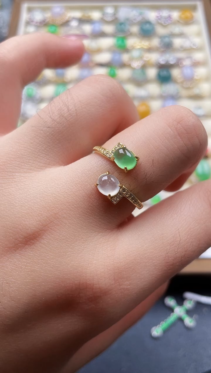 银S925镶嵌戒指翡翠171